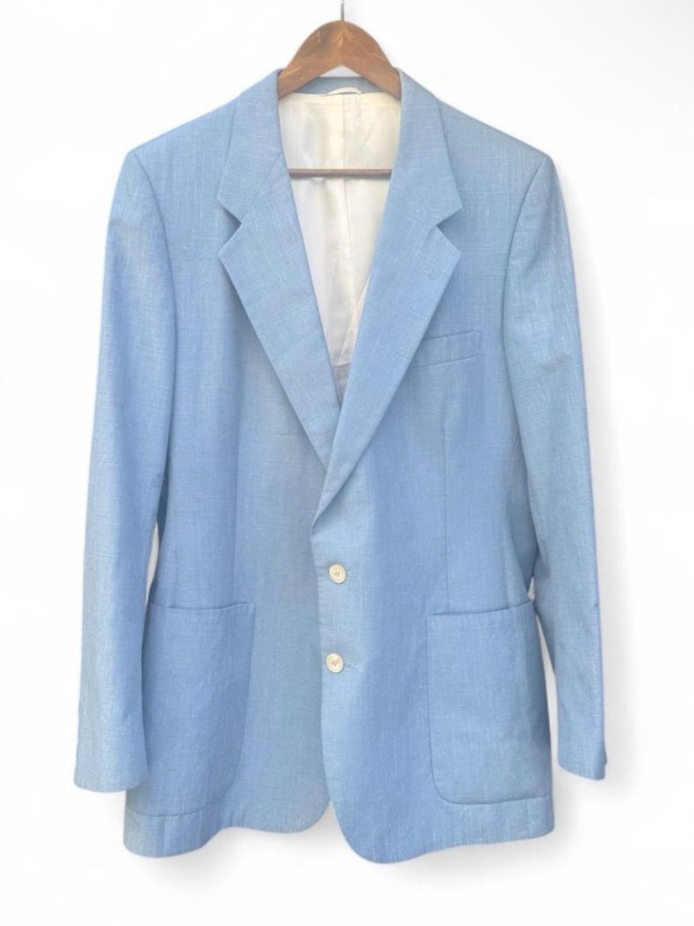 Men’s Valentino Vintage Linen blazer in Light blue single breasted lined Uomo